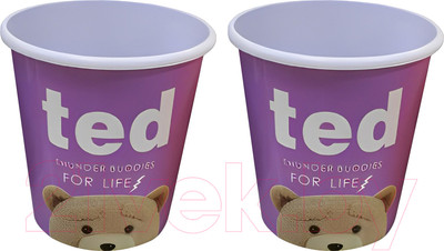 Корзина для бумаг No Brand 1531 9л (2шт, фиолетовый)