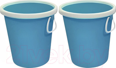 Корзина для бумаг No Brand 5220 7л (2шт, голубой)