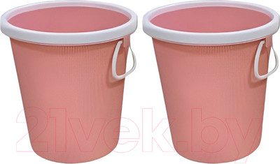 Корзина для бумаг No Brand 5220 7л (2шт, розовый)
