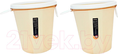 Корзина для бумаг No Brand 5220 7л (2шт, бежевый)