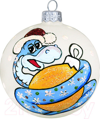 Шар новогодний Декарт Воздушный змей 8Ш0097 (8см, белый)