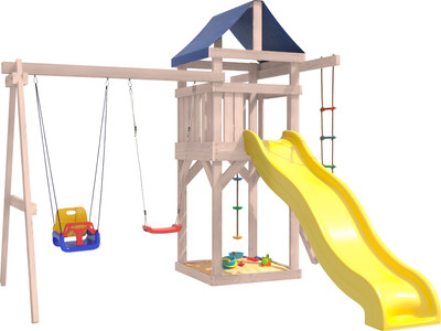 Игровой комплекс National Tree Company С качелями лодочка и 3 в 1 IgroWoods / ДНП-5  (не окрашен)