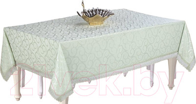 Скатерть DO&CO c гипюром 160x220 / 8082 (зеленый)