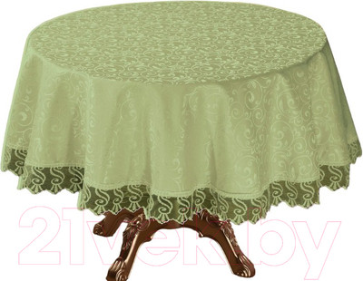 Скатерть DO&CO c гипюром 160 / 8526 (зеленый)