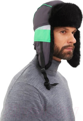 Шапка для охоты и рыбалки Huntsman Yakutia Норка Galaxy Breathable (р-р 58-60, темно-серый)