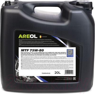 Трансмиссионное масло Areol MTF 75W80 / 75W80AR145 (20л)