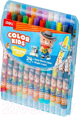 Восковые мелки Deli EC22324 (24шт)