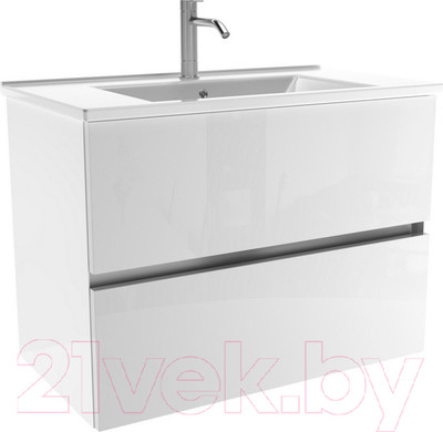 Тумба с умывальником ЗОВ Лира 70 / L70MW0MWGVA-OL70 (белый глянцевый)
