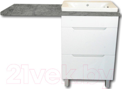 Тумба с умывальником Гамма Р23оФ8-У55 Софт-13055 (правый, бетон серый)