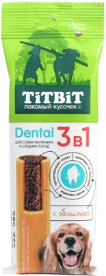 Лакомство для собак TiTBiT Dental 3 в 1 с облепихой для мелких и средних пород / 25857 (110г)