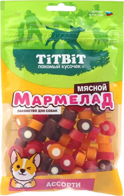 Лакомство для собак TiTBiT Мясной мармелад ассорти / 25901 (120г)