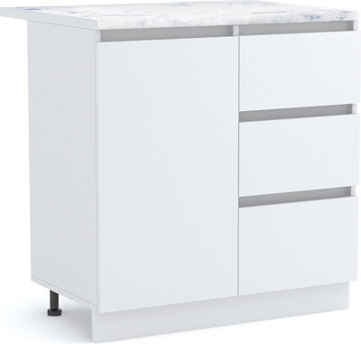 Шкаф-стол кухонный Артём-Мебель Мэри 800мм СН-114.232-р (белый)