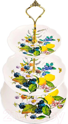 Ваза-этажерка Loraine Лесные ягоды с лимонами 60155