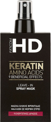 Спрей для волос Farcom HD Keratin Несмываемая маска-спрей 9 в 1 (150мл)