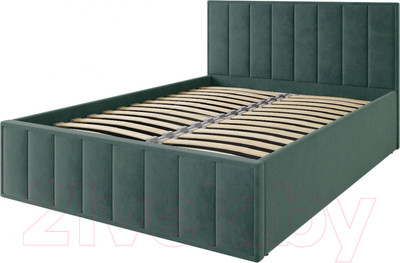 Двуспальная кровать ДСВ Лана 1.4 с подъемным механизмом (зеленый софт)