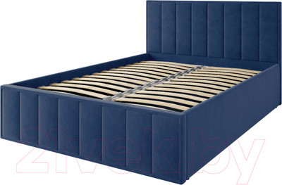 Двуспальная кровать ДСВ Лана 1.4 с подъемным механизмом (синий софт)