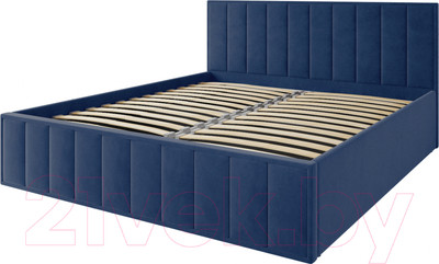 Двуспальная кровать ДСВ Лана 1.8 с подъемным механизмом (синий софт)