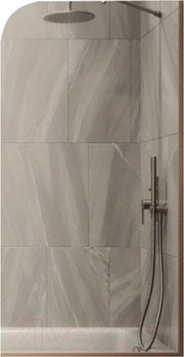Стеклянная шторка для ванны MaybahGlass MGV-127-2у (бронзовое стекло/бронзовый)