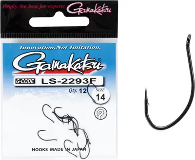 Набор крючков рыболовных Gamakatsu LS-2293F New Label Eyed Hooks Black 14 / 147925-014 (12шт)
