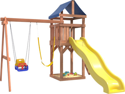 Игровой комплекс National Tree Company Классик с качелями 3в1 и гибкими подвесными IgroWoods / ДКП-15