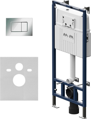 Инсталляция для унитаза AM.PM MasterFit I012710.0251 (хром глянцевый,с кнопкой смыва)