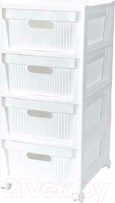 Комод пластиковый Econova Velvet / 435218816  (белый)