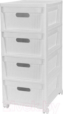 Комод пластиковый Econova Velvet / 435218838  (светло-серый флэк)