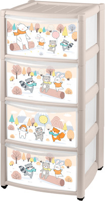 Комод пластиковый Пластишка Зверушки на опушке / 431387134  (светло-бежевый)