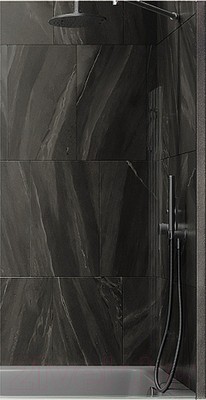 Стеклянная шторка для ванны MaybahGlass MGV-78-5ш (графитовое стекло/хром матовый)