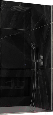 Стеклянная шторка для ванны MaybahGlass MGV-84-5у (графитовое матовое стекло/хром матовый)