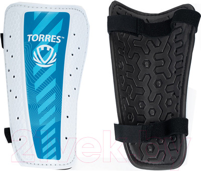 Щитки футбольные Torres Match FS2305 (S, белый/голубой)