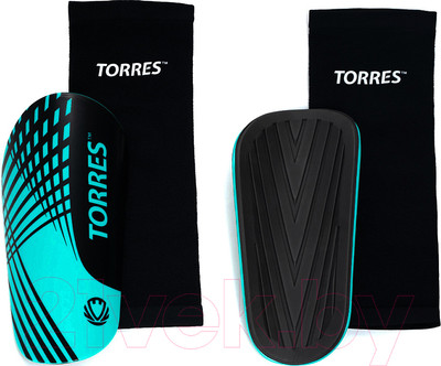 Щитки футбольные Torres Pro FS2308 (S, черный/бирюзовый)