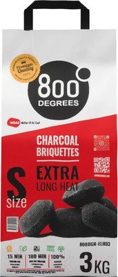 Угольные брикеты 800 Degrees Долгое Горение / 800DGR-ELH03 (3кг)