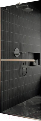Душевая стенка MaybahGlass 195x119 / MGD-717-5у (графитовое стекло/хром матовый)