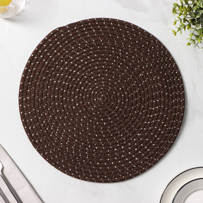 Сервировочная салфетка Доляна Блеск / 9730675 (коричневый)