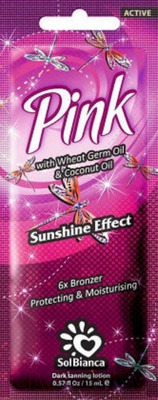 Крем для загара SolBianca Pink Зародышей пшеницы, кокоса и эффектом мерцания (15мл)