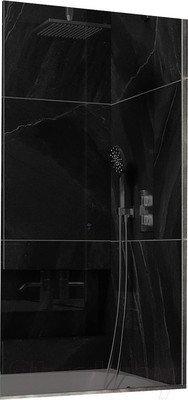 Стеклянная шторка для ванны MaybahGlass MGV-80-5у (графитовое стекло/хром матовый)