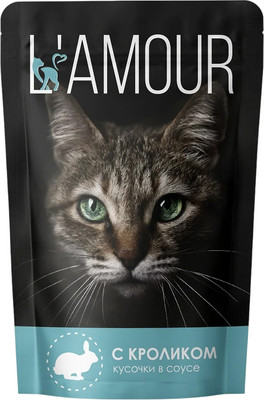 Влажный корм для кошек L'amour С кроликом в соусе (28x75г)
