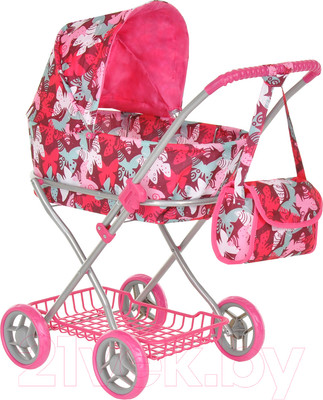 Коляска для куклы Pituso Бабочки / 9325B (розовый)