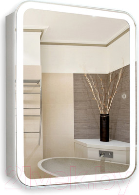 Шкаф с зеркалом для ванной Doratiz Аква Плюс 60 / 2711.937 (белый,с подсветкой)