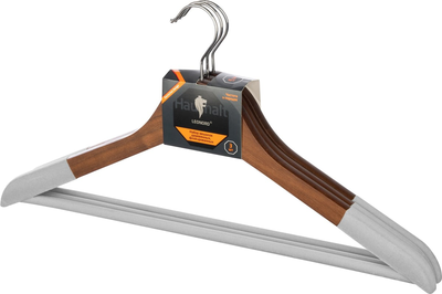 Набор деревянных вешалок-плечиков Leonord 107909 (3шт, темно-коричневый)