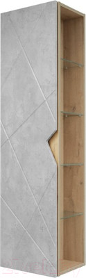 Шкаф-пенал для ванной Doratiz Фьорд 40 L / 2712.304 (дуб бунратти/цемент, с подвесной)