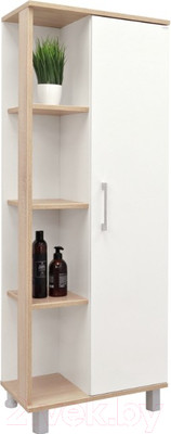 Шкаф-полупенал для ванной Doratiz Гавайи 50 R / 2712.301 (дуб сонома/белый)