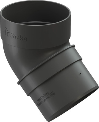 Колено трубы водосточной Docke Dacha 80мм 45 градусов (серый)