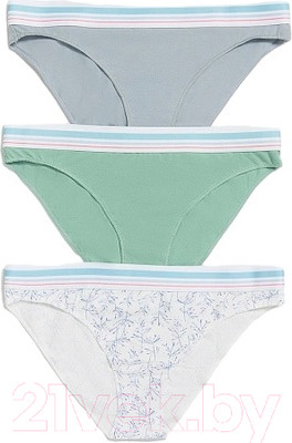 Комплект женских трусов Mark Formelle 412298-3 (р.102, акварельные веточки на молочном)