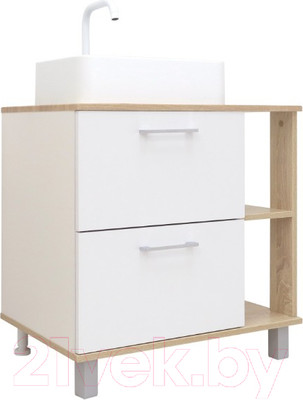 Тумба под умывальник Doratiz Гавайи 70 / 9908.182 (белый/дуб сонома)