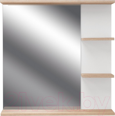Зеркало Doratiz Гавайи 70 / 2711.157 (с полками справа,белый/дуб сонома)