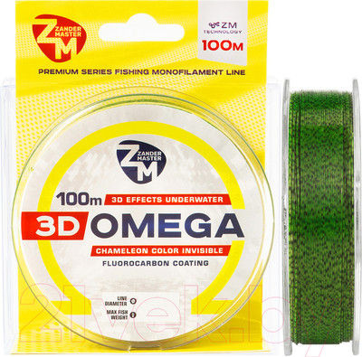 Леска монофильная ZanderMaster 3D Omega 0.370 15.6кг / 12009 (100м)