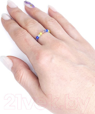 Кольцо Wolves Кошачий глаз 5986 (р.15-16, трехцветный)