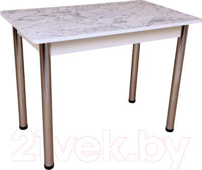 Обеденный стол СВД Юнио 110x70 / 007.П15.Х (мрамор каррара/хром)